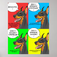 Math Dog Colourful Trigonometry Doberman Poster