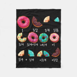 Math Donut Fraction Byck To School Teacher Gifts T Fleece Blanket