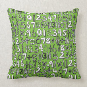 math doodle green cushion