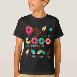Math Doughnut Fraction Back to School Teacher Gift T-Shirt