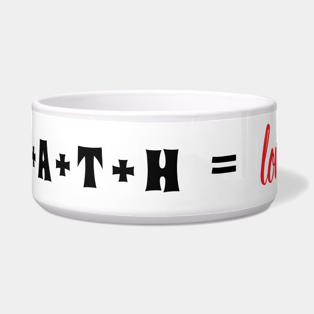 Math Equals Love Large Pet Bowl (Front)