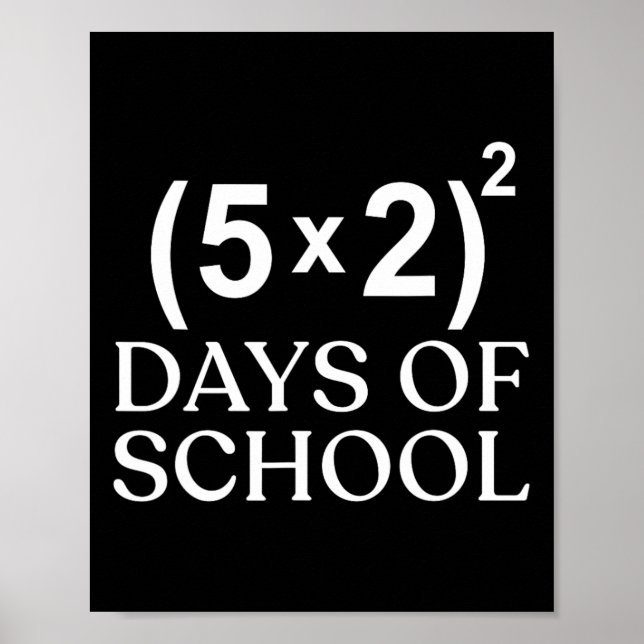 Math Equation 100th Day Of School Teacher Kids 100 Poster (Front)