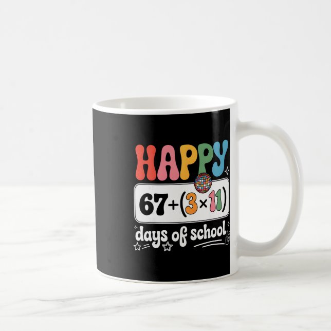 Math Equation 100th Day Teacher Groovy 100 Days Of Coffee Mug (Right)