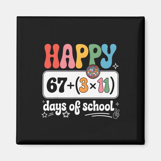 Math Equation 100th Day Teacher Groovy 100 Days Of Magnet (Front)