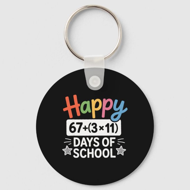 Math Equation 100th Day Teacher Happy 100 Days Of  Key Ring (Front)