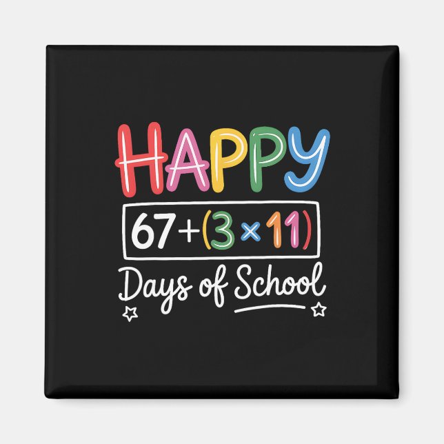 Math Equation 100th Day Teacher Happy 100 Days Of  Magnet (Front)