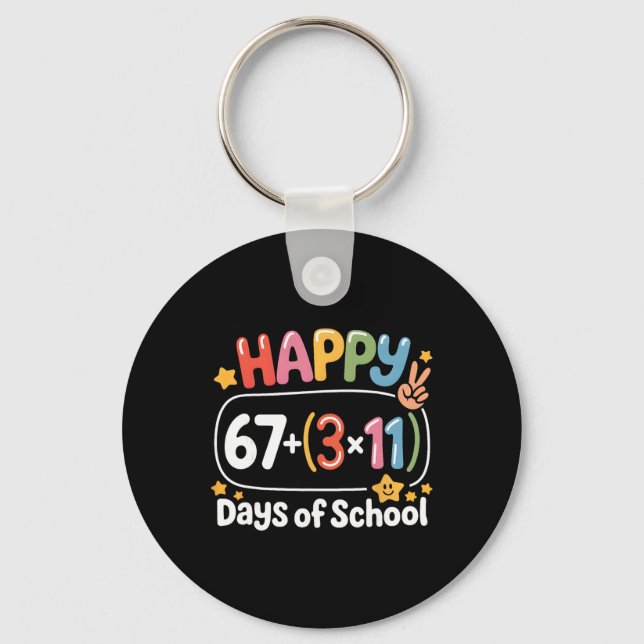Math Equation 100th Day Teachers Kids 100 Days Of  Key Ring (Front)