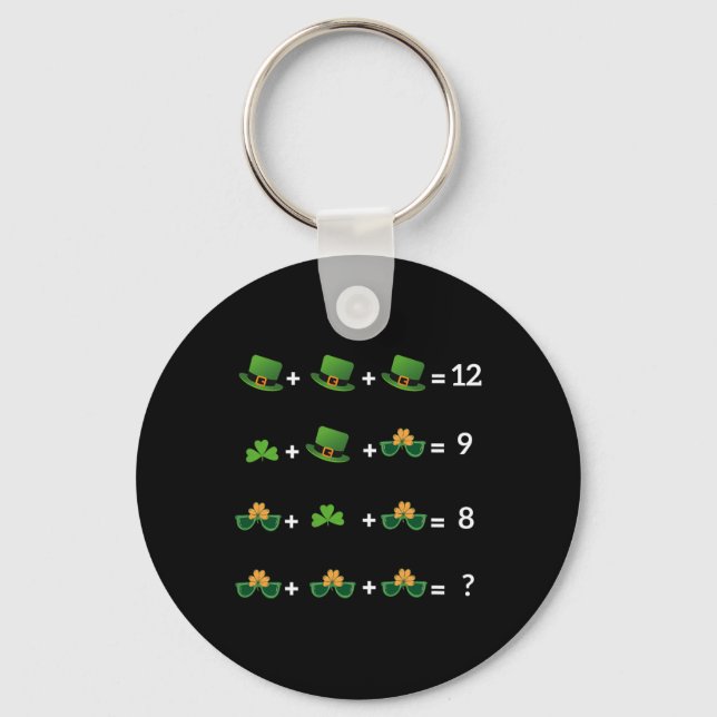 Math Equation Funny St Patricks Day Teacher 1  Key Ring (Front)