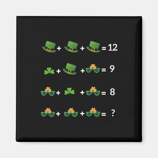 Math Equation Funny St Patricks Day Teacher 1  Magnet (Front)