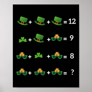 Math Equation Funny St Patricks Day Teacher 1  Poster