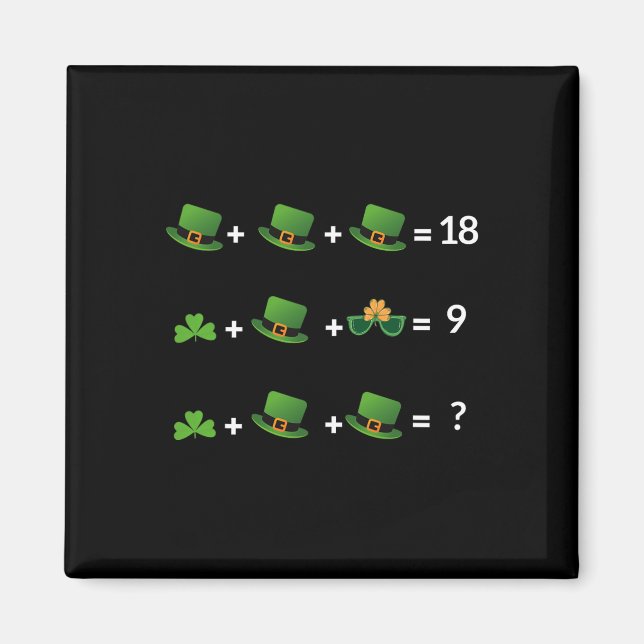 Math Equation Funny St Patricks Day Teacher  Magnet (Front)