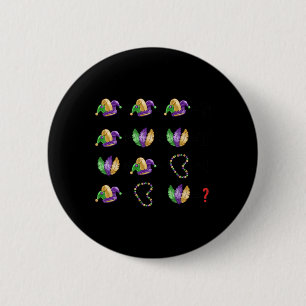 Math Equation Mardi Gras Beads Masks Teacher Stude 6 Cm Round Badge