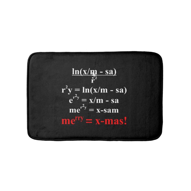 Math Equation Merry Christmas Bath Mat (Front)