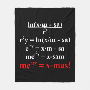 Math Equation Merry Christmas Fleece Blanket
