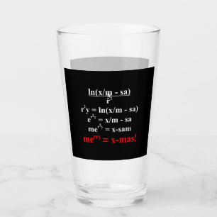 Math Equation Merry Christmas Glass