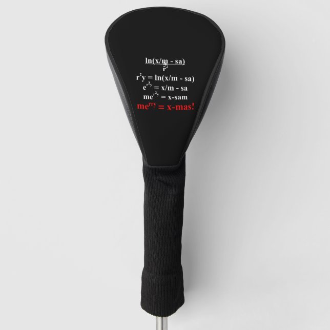 Math Equation Merry Christmas Golf Head Cover (Front)
