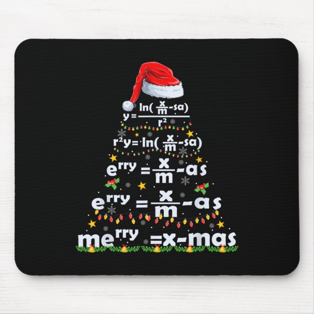 Math Equation Merry X-mas Funny Math Teacher Chris Mouse Pad (Front)