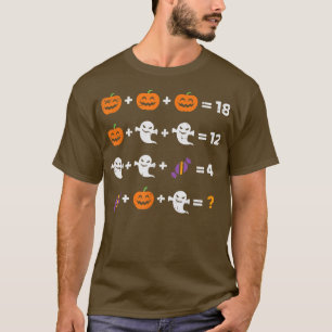 Math Equation Pumpkin Ghost Halloween Teacher Men T-Shirt