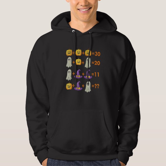 Math Equation Pumpkin Ghost Witch Bat Halloween Te Hoodie (Front)