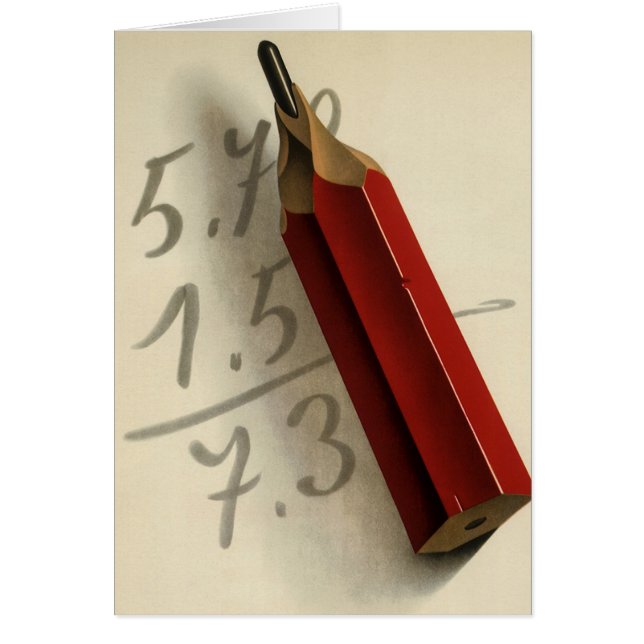 Math Equation with Red Pencil, Vintage Business (Front)