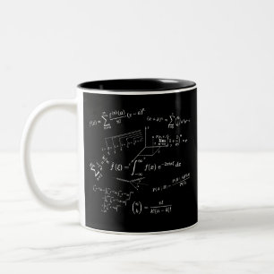 math equations and formulas, calculus, algebra... Two-Tone coffee mug