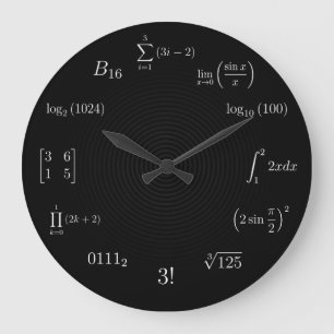 Math Equations and Notations Large Clock