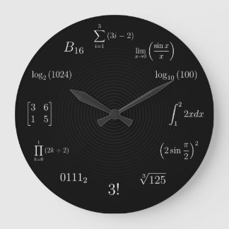 Math Equations and Notations Large Clock