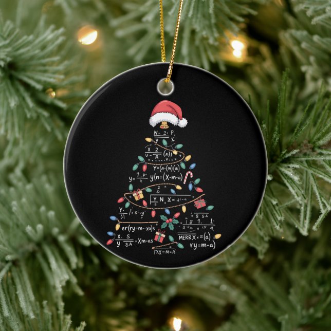Math Equations Christmas Tree Xmas Holiday Teacher Ceramic Tree Decoration (Tree)
