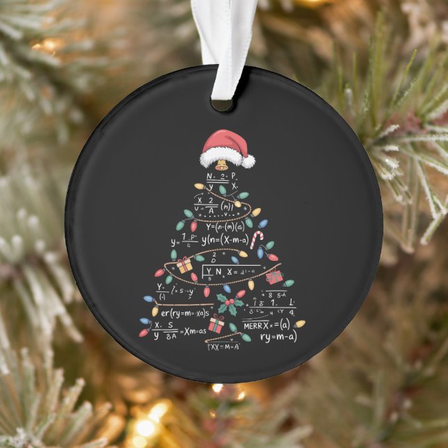 Math Equations Christmas Tree Xmas Holiday Teacher Ornament (Tree)