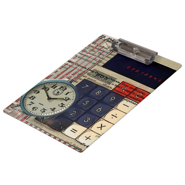 Math Financial Advisor accountant calculator Clipboard (Angled)