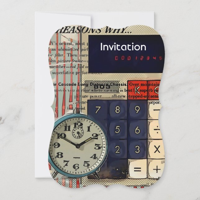 Math financial advisor accountant calculator invitation (Front)