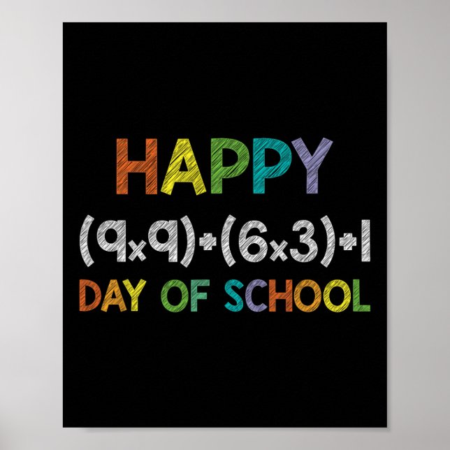 Math Formula 100 Days Of School 100th Day Fun Cute Poster (Front)