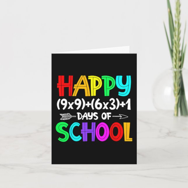 Math Formula 100 Days Of School Fun Math Teacher 1 Card (Front)