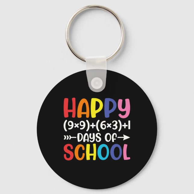 Math Formula 100 Days Of School Fun Math Teacher 1 Key Ring (Front)