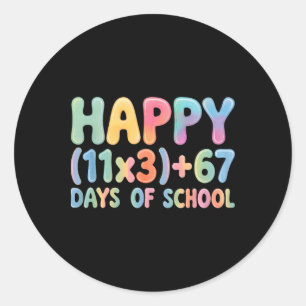 Math Formula 100 Days Of School Funny 67 Meme Teac Classic Round Sticker