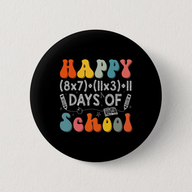 Math Formula 100 Days Of School Funny Math Teacher 6 Cm Round Badge (Front)