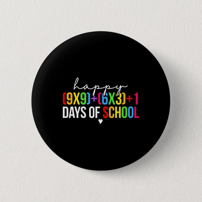 Math Formula 100 Days Of School Funny Math Teacher 6 Cm Round Badge (Front)