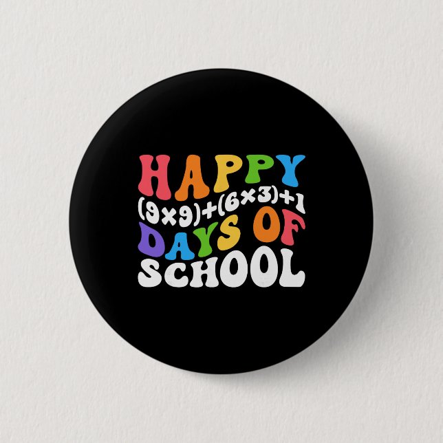 Math Formula 100 Days Of School Funny Math Teacher 6 Cm Round Badge (Front)
