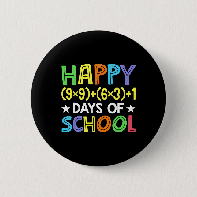 Math Formula 100 Days Of School Funny Math Teacher 6 Cm Round Badge (Front)