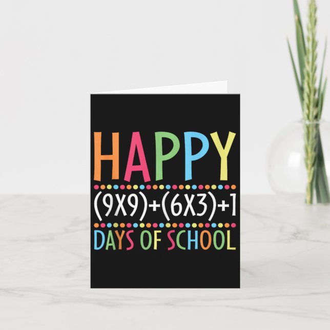 Math Formula 100 Days Of School Funny Math Teacher Card (Front)