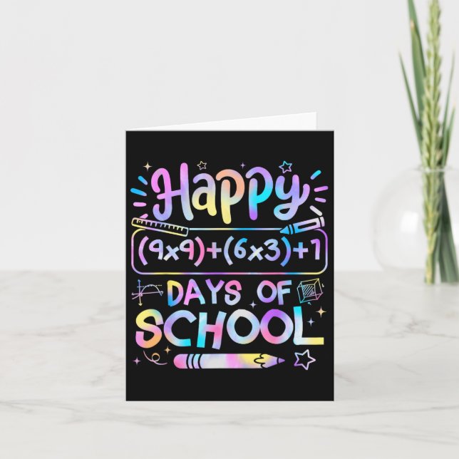 Math Formula 100 Days Of School Funny Math Teacher Card (Front)