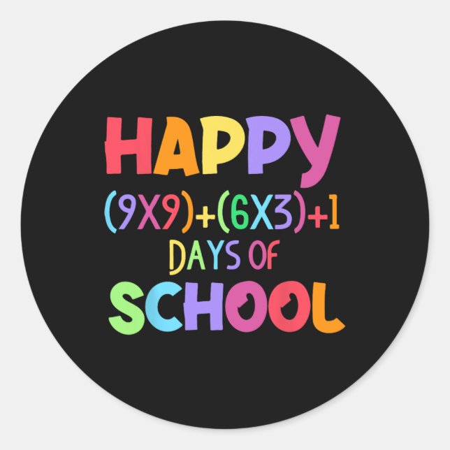 Math Formula 100 Days Of School Funny Math Teacher Classic Round Sticker (Front)