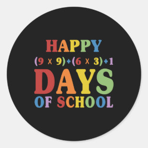 Math Formula 100 Days Of School Funny Math Teacher Classic Round Sticker