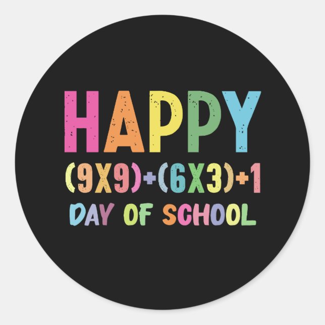 Math Formula 100 Days Of School Funny Math Teacher Classic Round Sticker (Front)