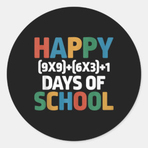 Math Formula 100 Days Of School Funny Math Teacher Classic Round Sticker
