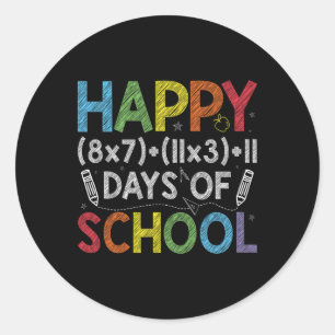 Math Formula 100 Days Of School Funny Math Teacher Classic Round Sticker