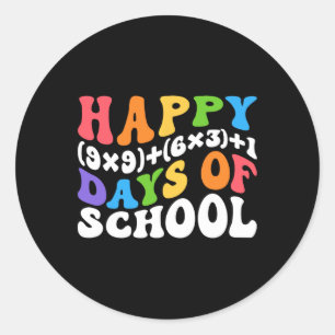 Math Formula 100 Days Of School Funny Math Teacher Classic Round Sticker