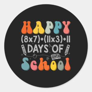 Math Formula 100 Days Of School Funny Math Teacher Classic Round Sticker