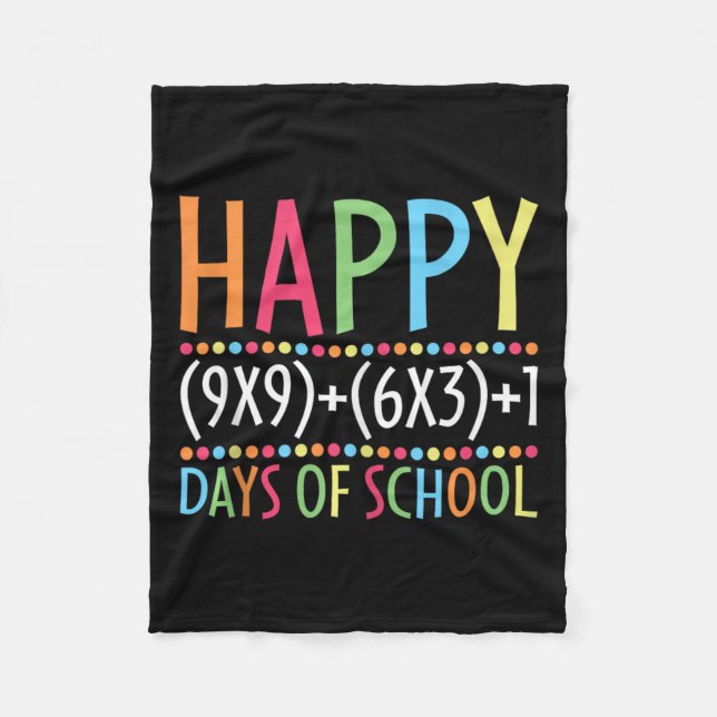 Math Formula 100 Days Of School Funny Math Teacher Fleece Blanket (Front)