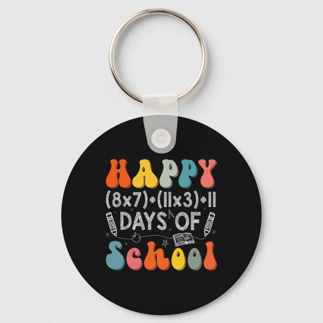 Math Formula 100 Days Of School Funny Math Teacher Key Ring (Front)